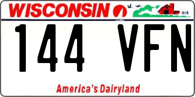 WI license plate 144VFN