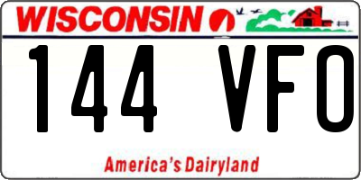WI license plate 144VFO