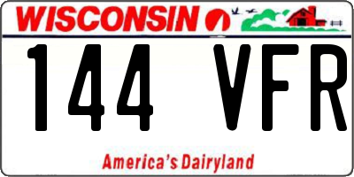 WI license plate 144VFR