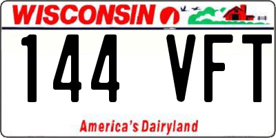 WI license plate 144VFT