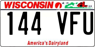 WI license plate 144VFU