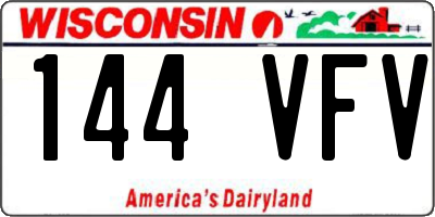 WI license plate 144VFV