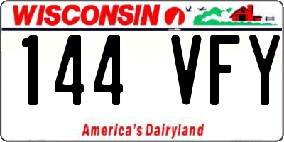 WI license plate 144VFY