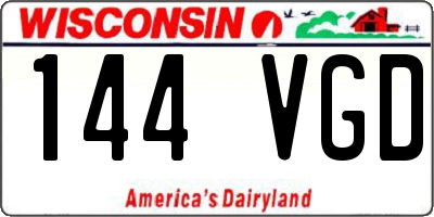 WI license plate 144VGD
