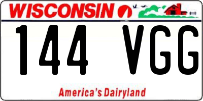 WI license plate 144VGG