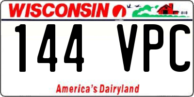 WI license plate 144VPC