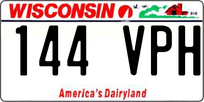WI license plate 144VPH