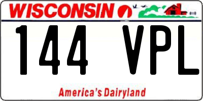 WI license plate 144VPL
