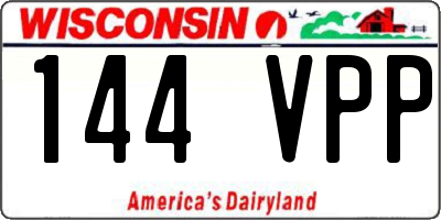 WI license plate 144VPP