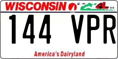 WI license plate 144VPR