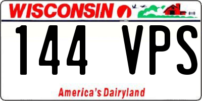 WI license plate 144VPS