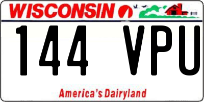 WI license plate 144VPU