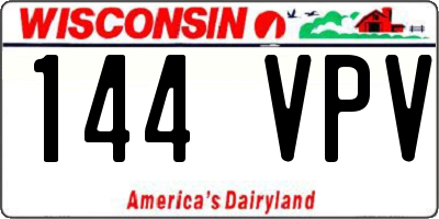 WI license plate 144VPV
