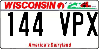 WI license plate 144VPX