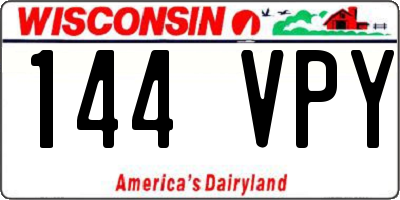 WI license plate 144VPY