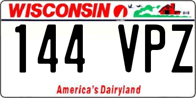 WI license plate 144VPZ