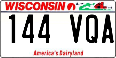 WI license plate 144VQA