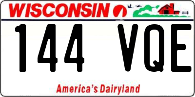 WI license plate 144VQE