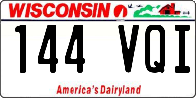 WI license plate 144VQI