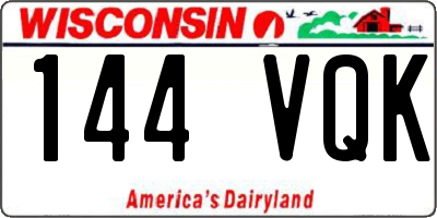 WI license plate 144VQK