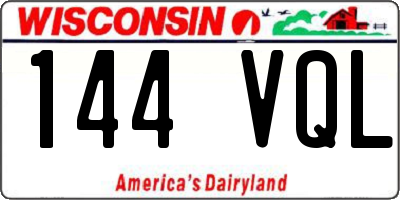 WI license plate 144VQL