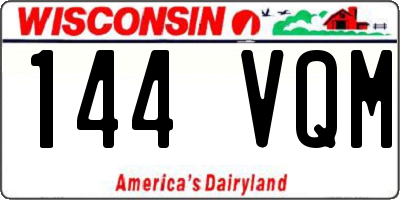 WI license plate 144VQM