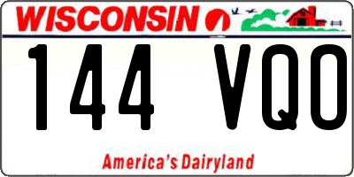 WI license plate 144VQO