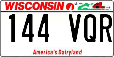 WI license plate 144VQR