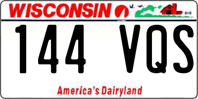 WI license plate 144VQS