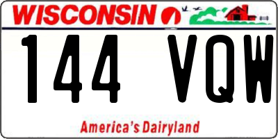WI license plate 144VQW