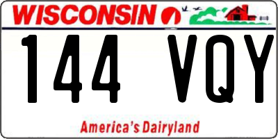 WI license plate 144VQY