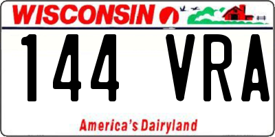 WI license plate 144VRA