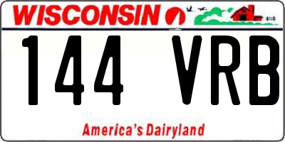 WI license plate 144VRB