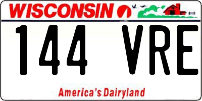 WI license plate 144VRE