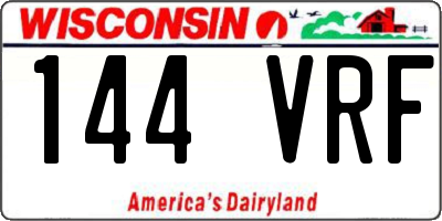 WI license plate 144VRF