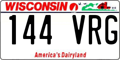 WI license plate 144VRG