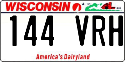 WI license plate 144VRH