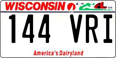 WI license plate 144VRI