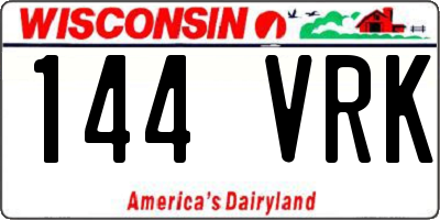WI license plate 144VRK