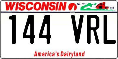 WI license plate 144VRL