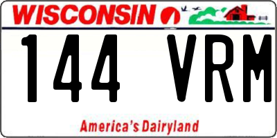 WI license plate 144VRM