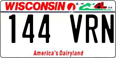 WI license plate 144VRN