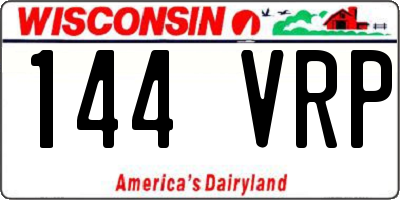 WI license plate 144VRP