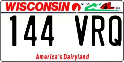 WI license plate 144VRQ