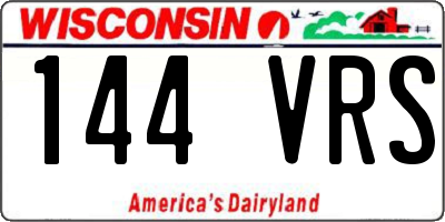 WI license plate 144VRS