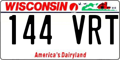 WI license plate 144VRT
