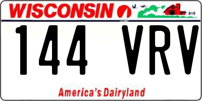 WI license plate 144VRV
