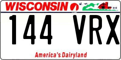 WI license plate 144VRX