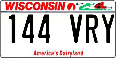 WI license plate 144VRY