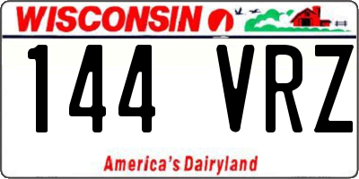 WI license plate 144VRZ